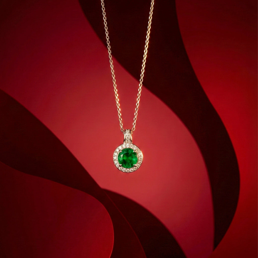 Elegant Silver Round Halo Women Necklace GWN -161