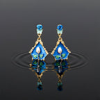 Royal Blue Floral Earrings GWE -234