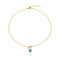Blue Heart Drop Pendant Necklace GWN -110