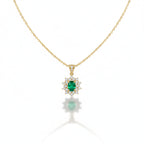 Emerald-Cut Green Gemstone Women Neckless GWN -92