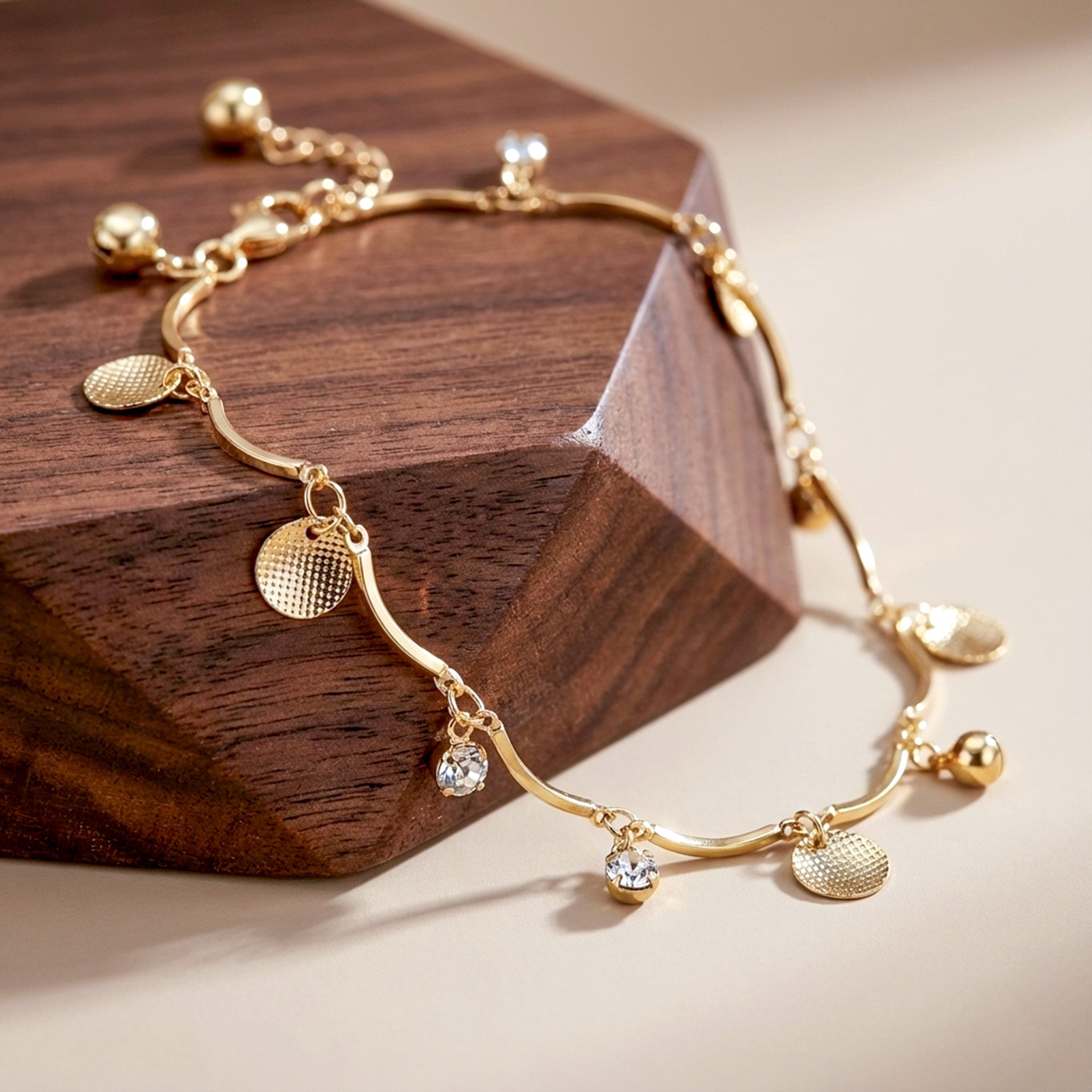 Gold Dangle Charm Anklet GWA -29