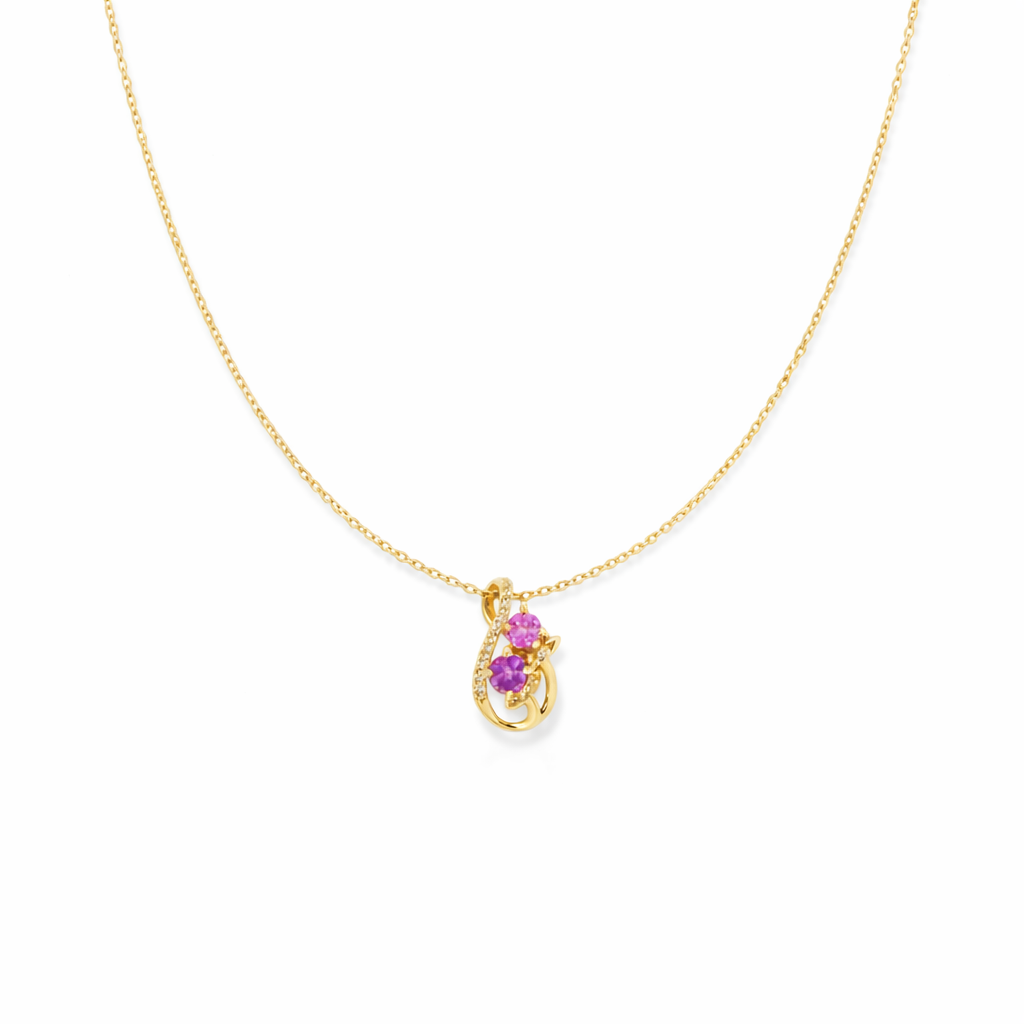 Flower Crystal Pendant Necklace GWN -100