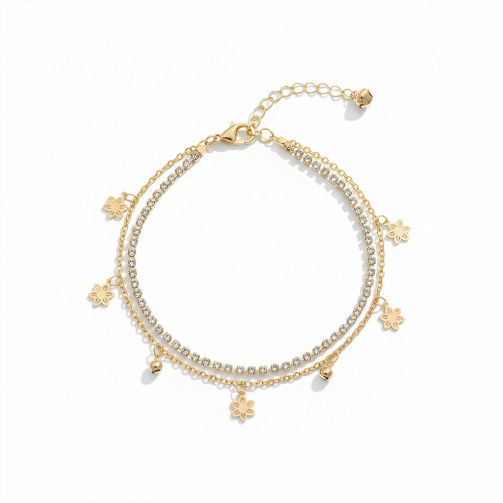 Crystal Double Layer Anklet GWA -39