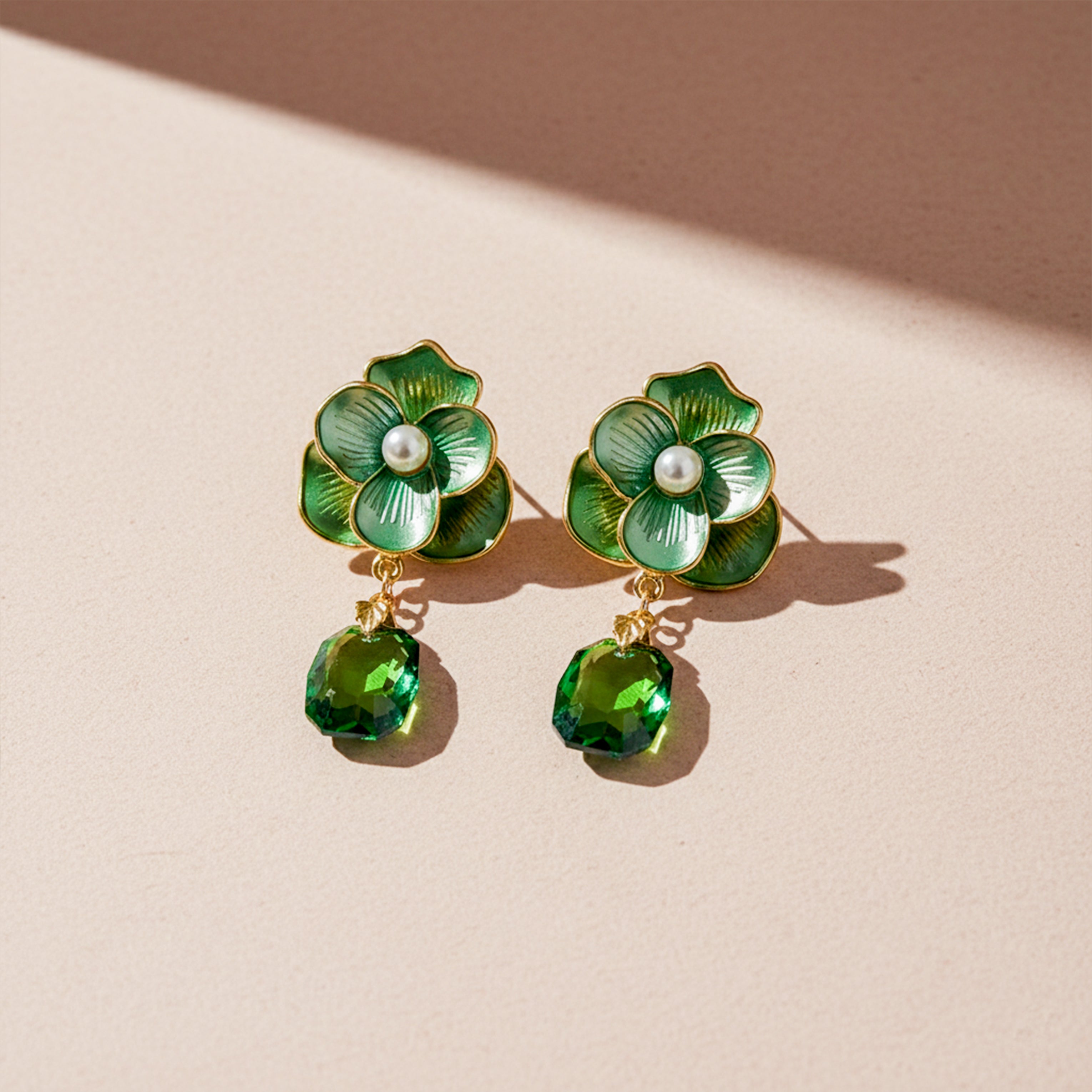 Green Floral Earrings GWE -231  No reviews