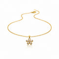 Dainty Gold Crystal Flower Women Necklace GWN -135