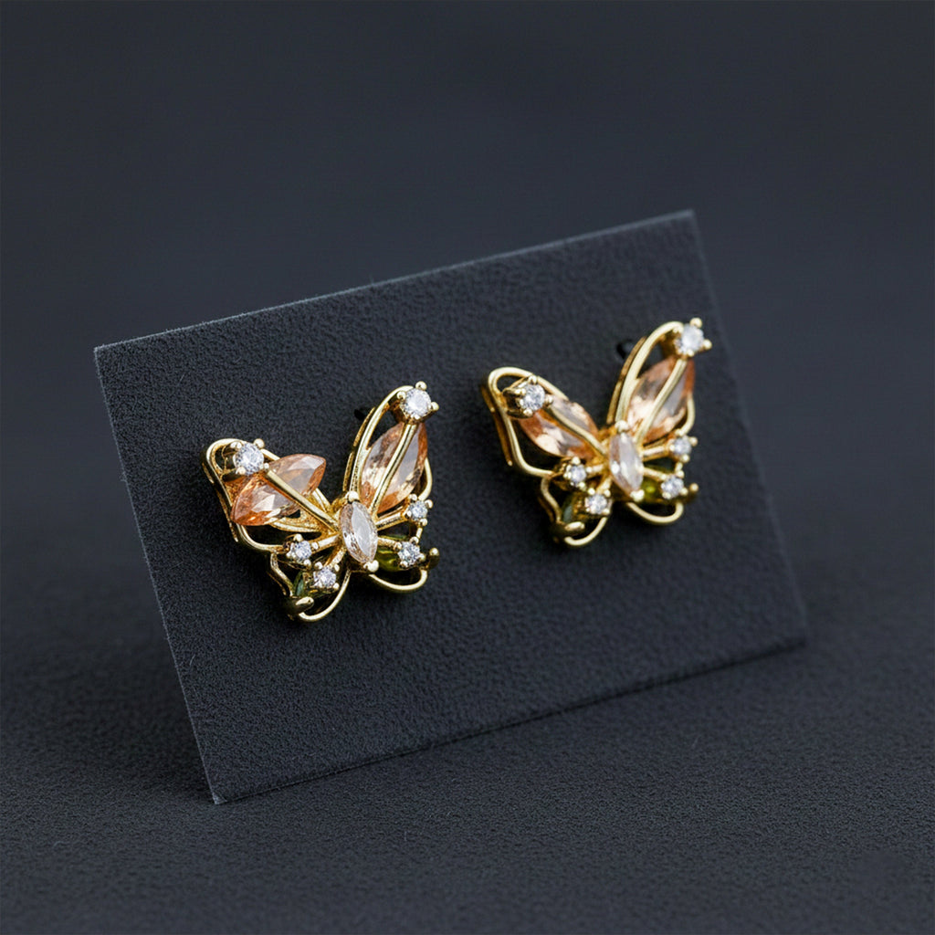 Elegant Butterfly Crystal Stud Earrings GWE -151