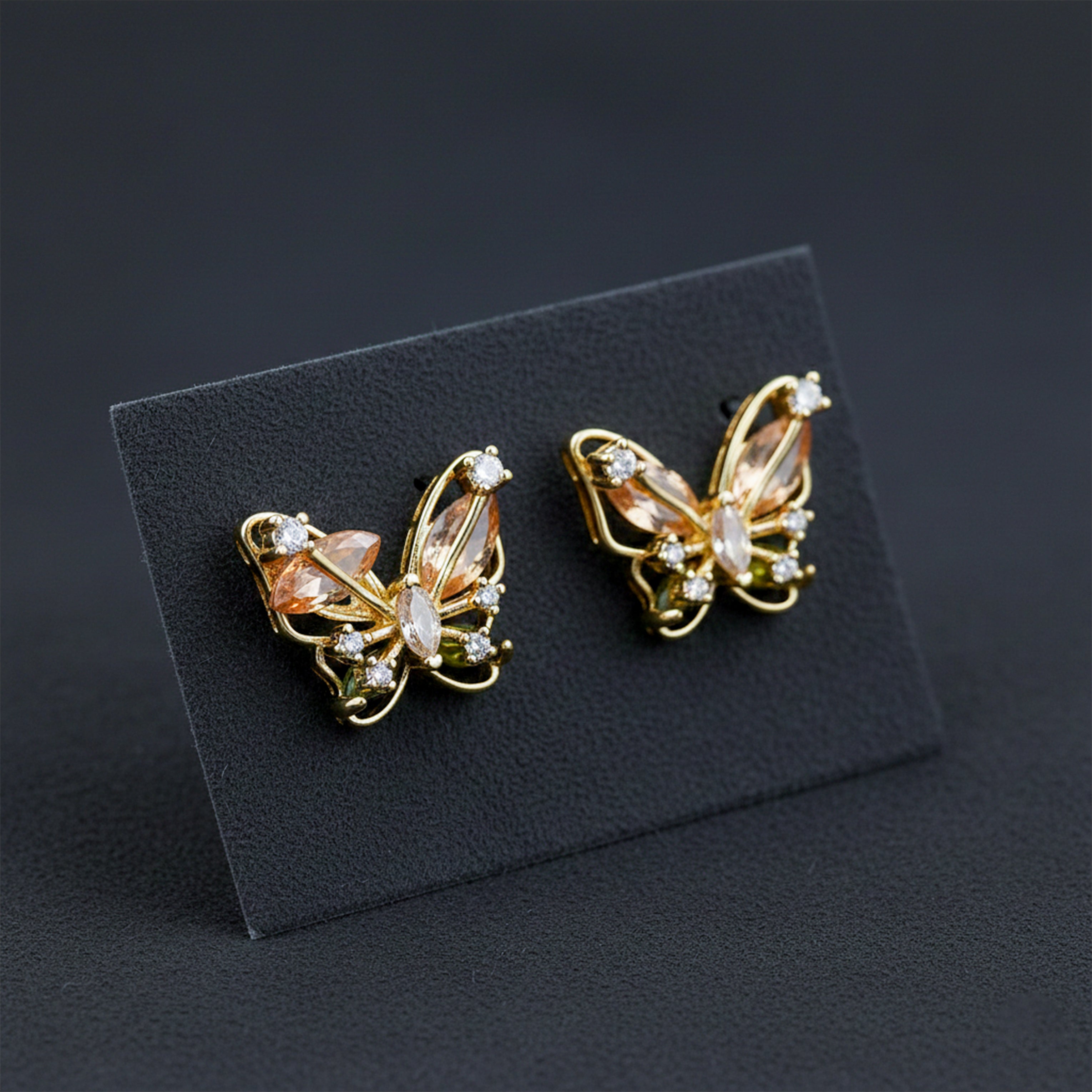Elegant Butterfly Crystal Stud Earrings GWE -151