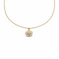 White Floral Charm Pendant Necklace GWN -126