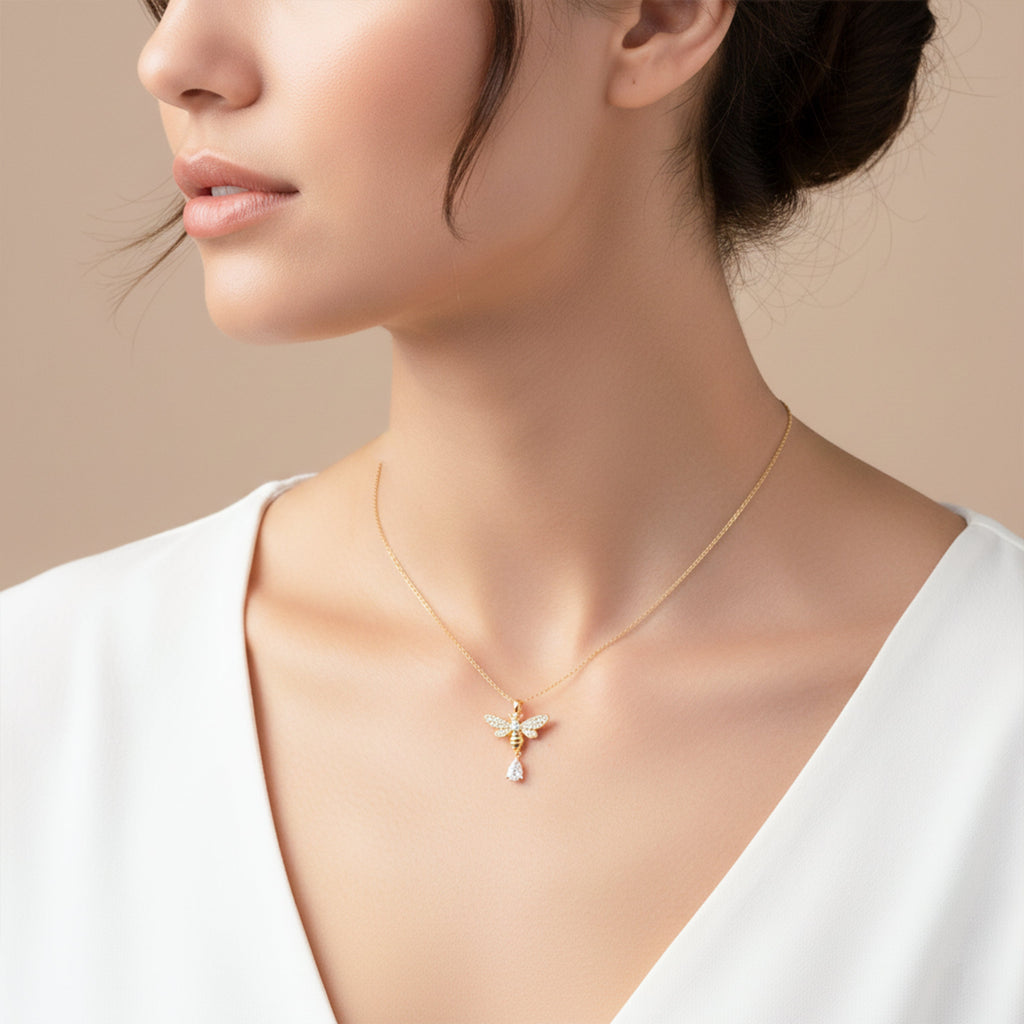 Drop Diamond Pendant Necklace GWN -147