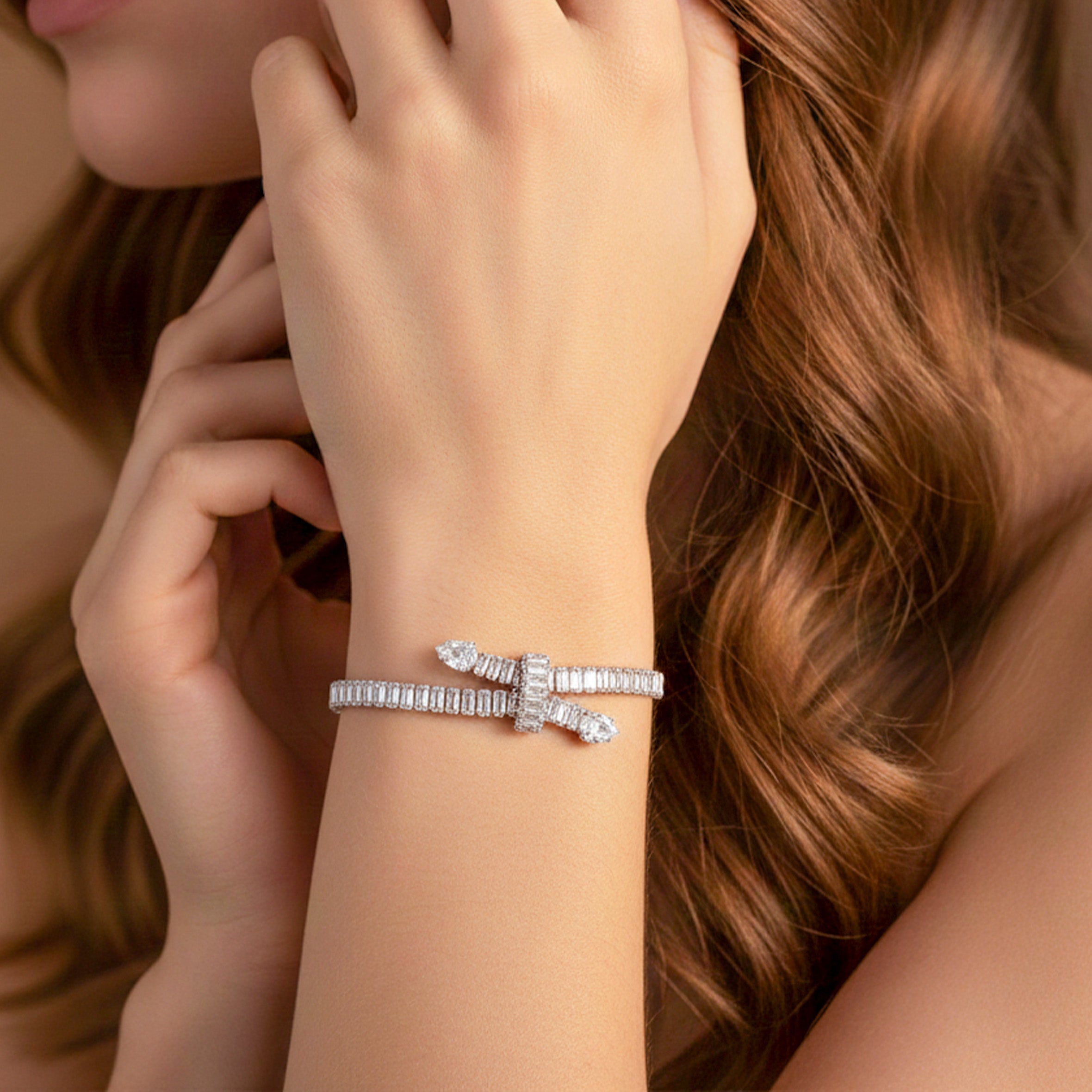 Crystal Bow Tennis Bracelet GWB -129