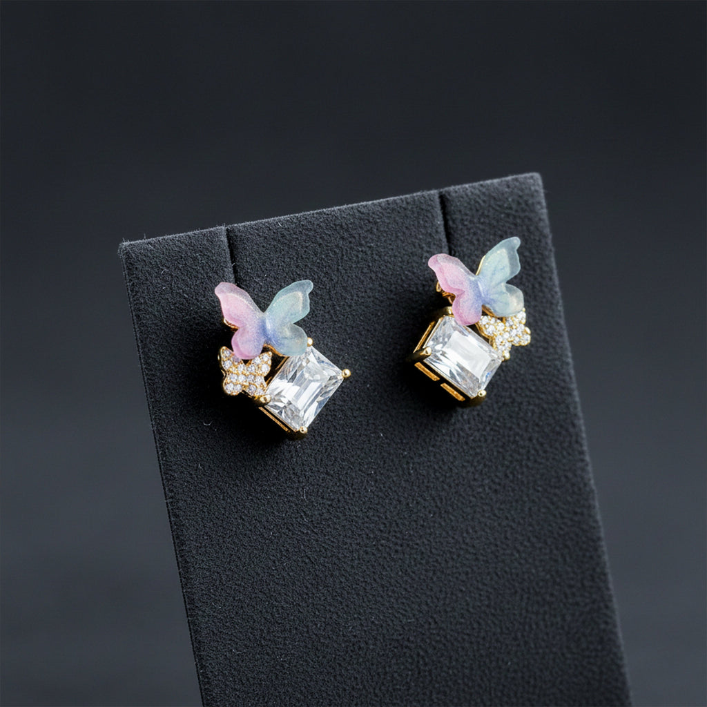 Butterfly Crystal Stud Earrings GWE -128