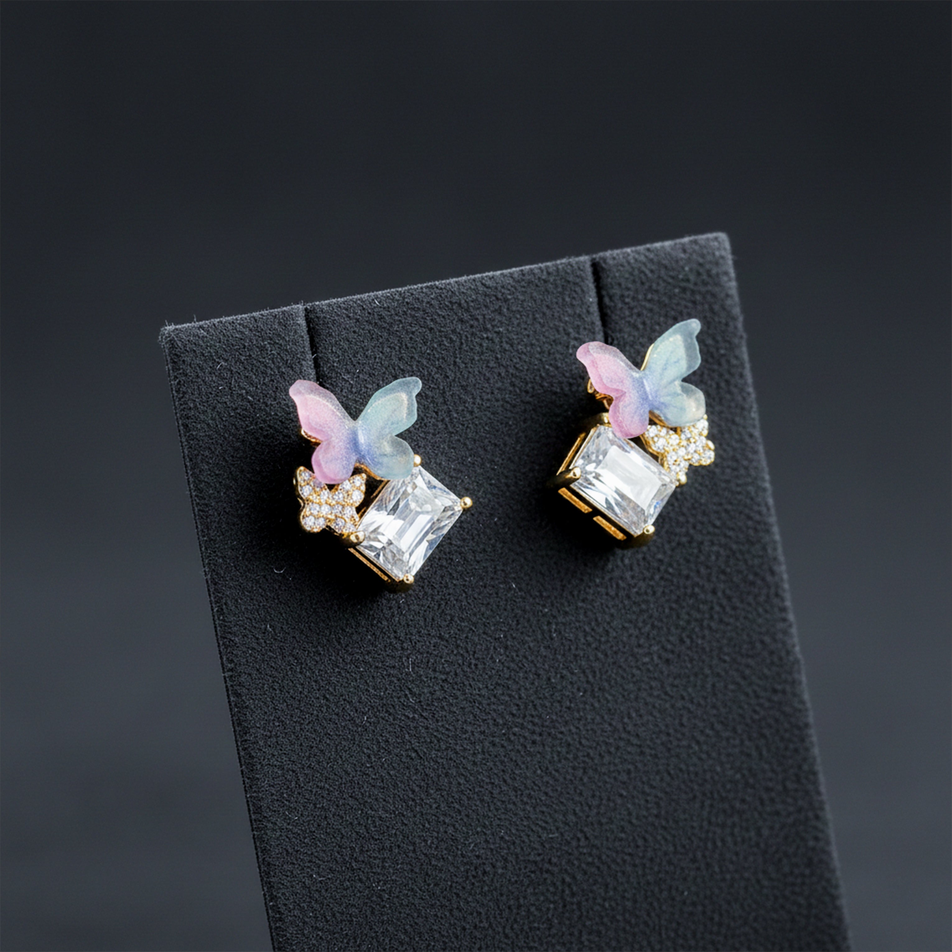 Butterfly Crystal Stud Earrings GWE -128