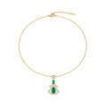 Emerald Drop Designer Pendant Necklace GWN -102