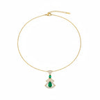 Emerald Drop Designer Pendant Necklace GWN -102