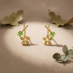 Green Floral Drop Earrings GWE -116
