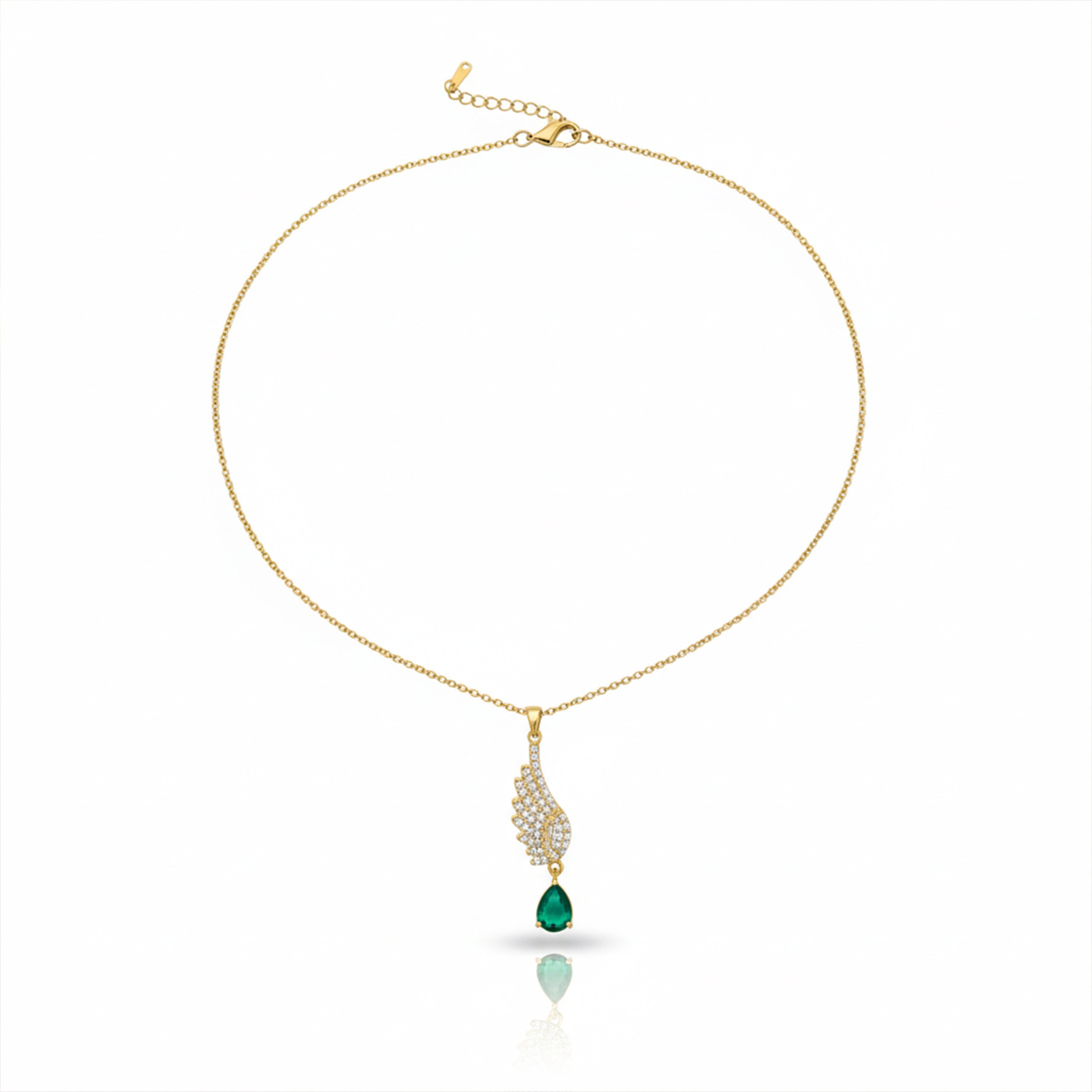 Wing Drop Pendant Necklace GWN -116