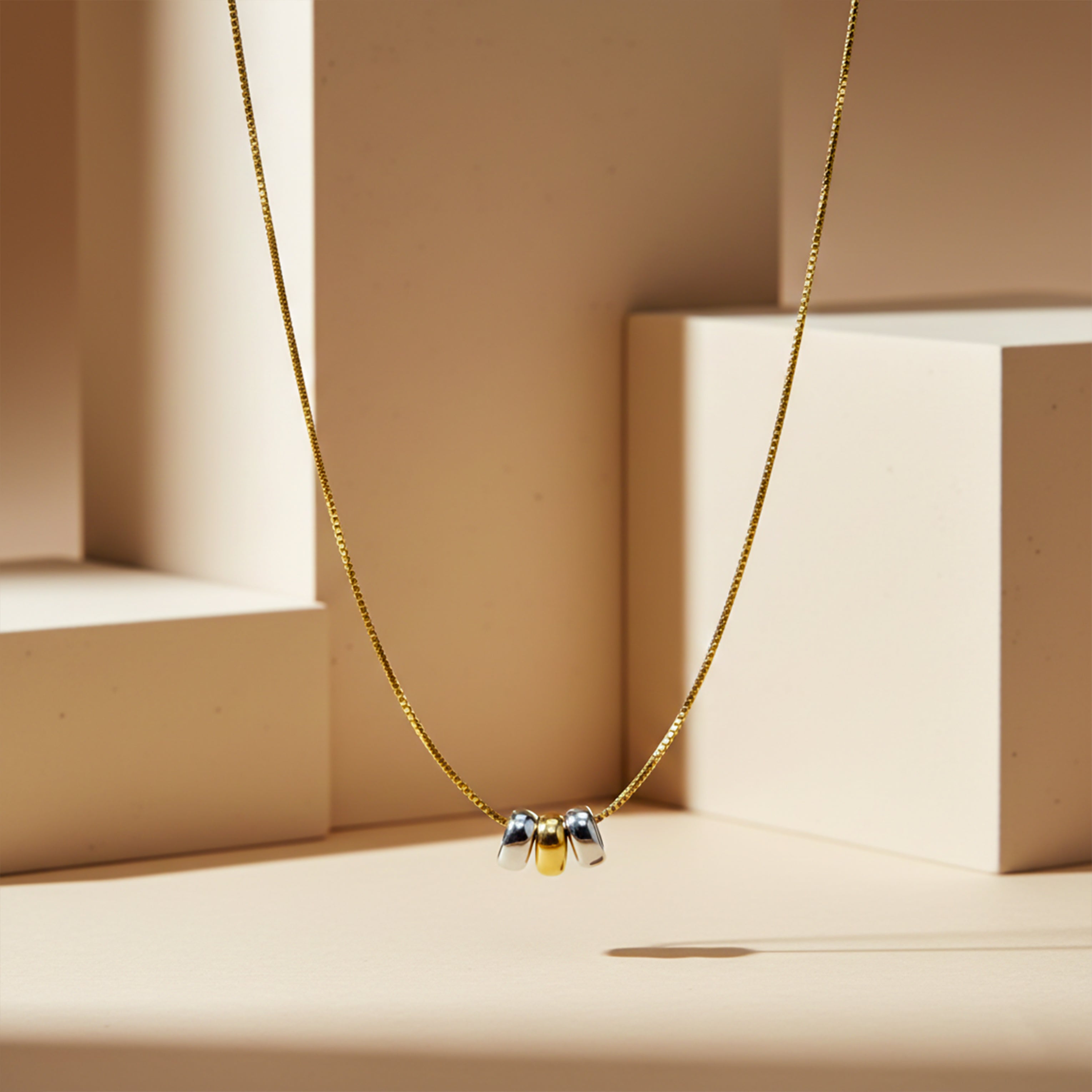 Minimalist Tri-Tone Necklace GWN -61