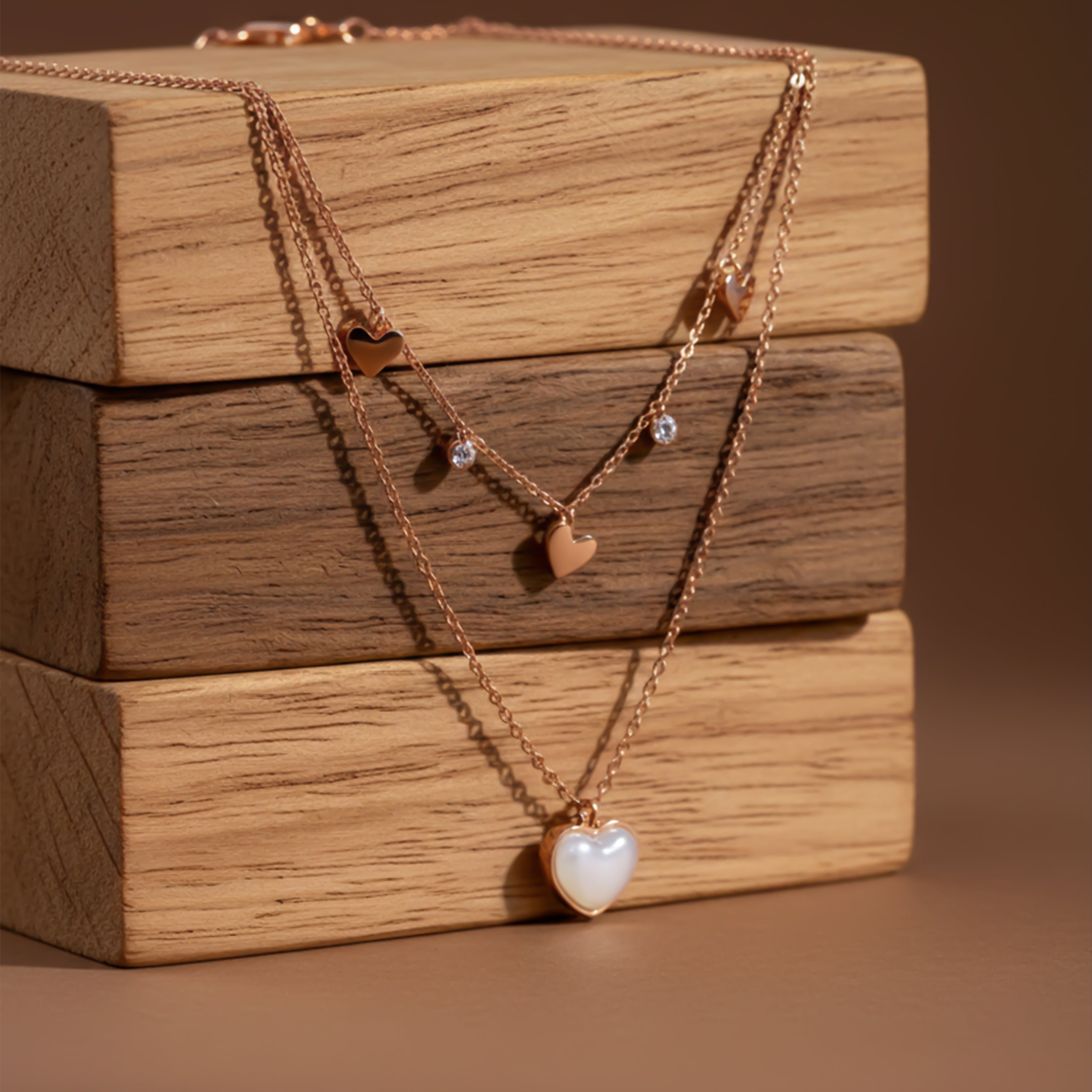 Hearts in Harmony Dual Layer Necklace GWN -23