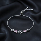 Pink Heart Charm Bracelet GWB -156