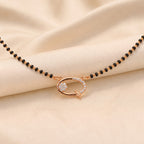 Rose Gold Oval Pendant Mangalsutra GM -59