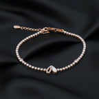 Rose Gold Pearl Drop Tennis Bracelet GWB -97