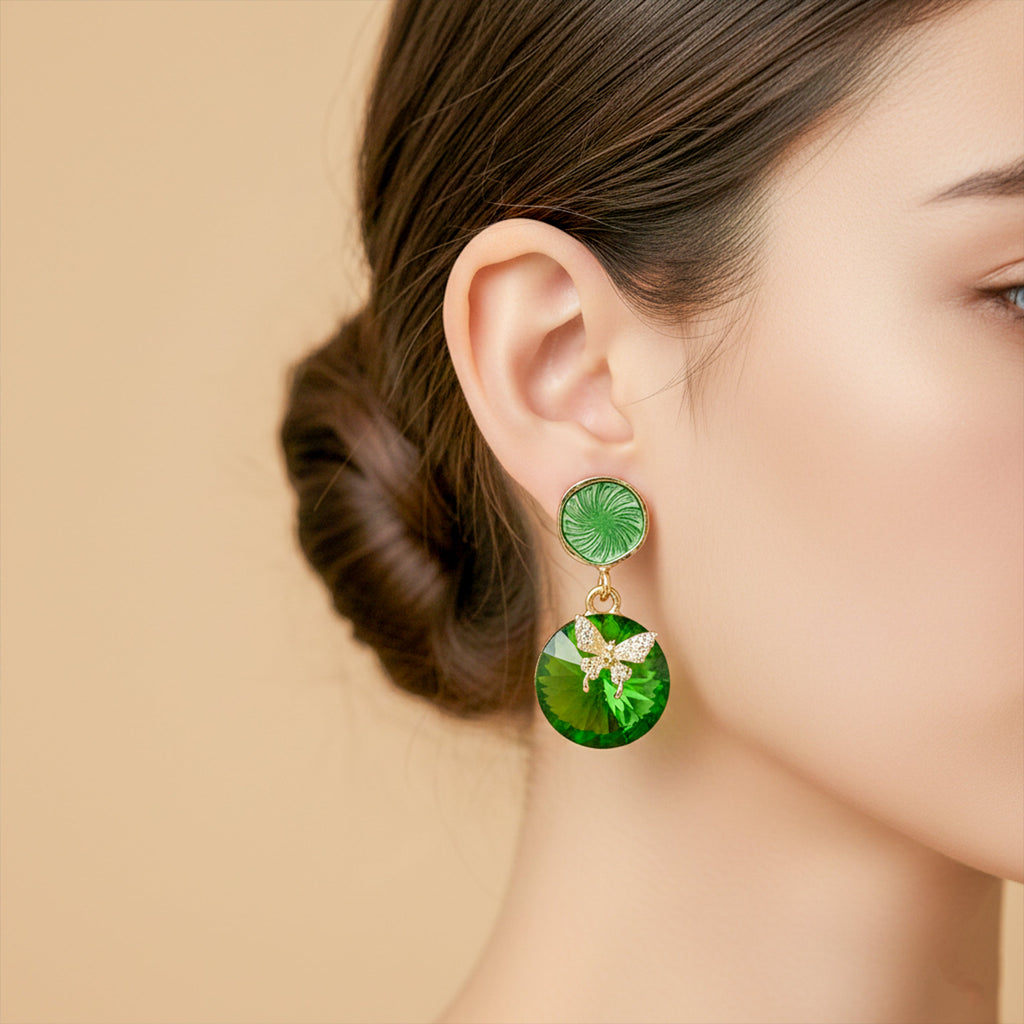 Green Butterfly Earrings GWE -226