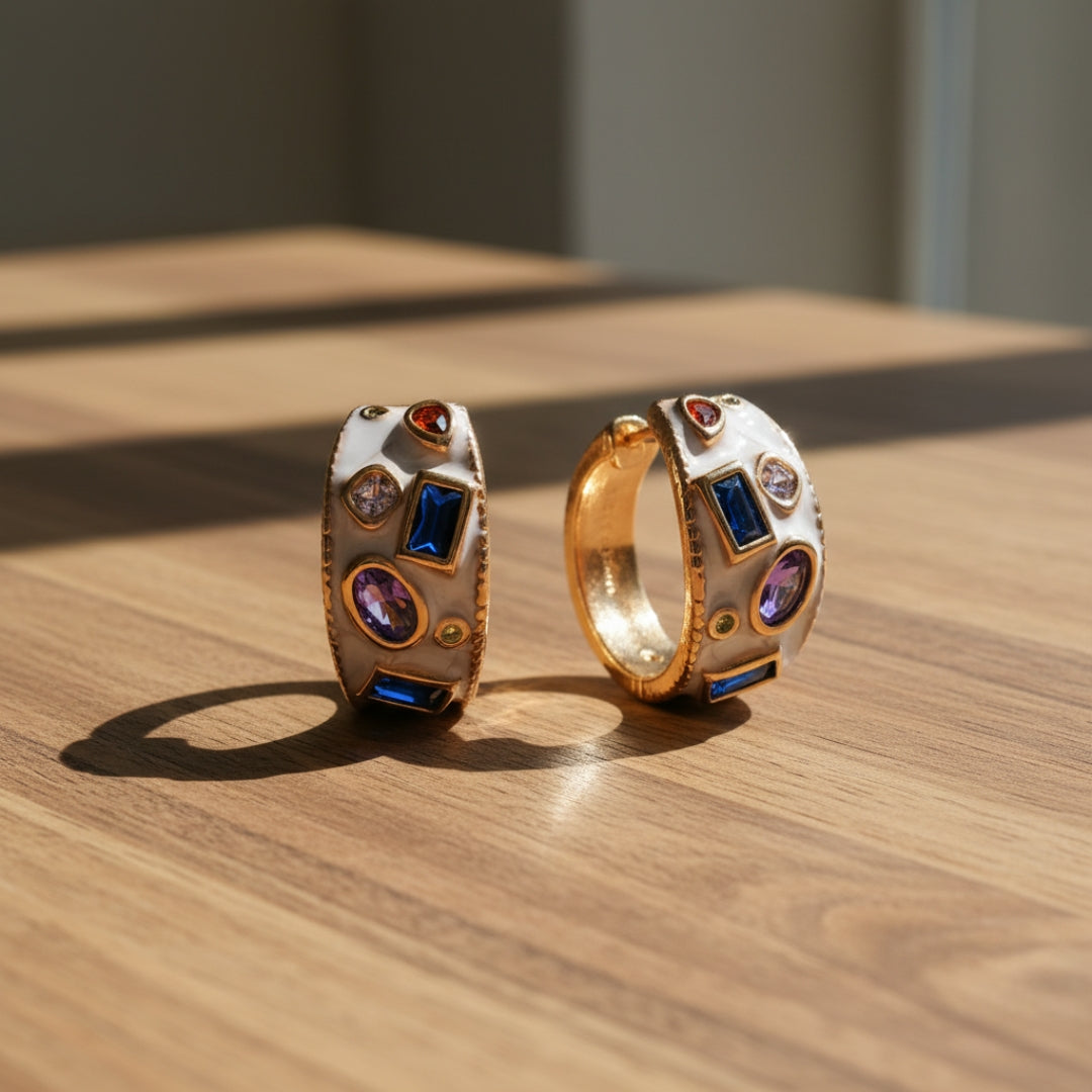 Wibestone – Celestial Gemstone Hoop Earrings