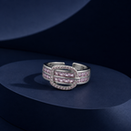 Pink Crystal Buckle Ring GWR -52