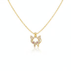 Sparkling Golden Fox Pendant Women Necklace GWN -122