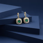 Emerald Green Crystal Drop Earrings GWE -134