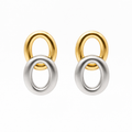 Dual Orbit Two-Tone Link Stud Earrings GWE -55