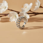 Silver Crystal Cuff Ring GMR -19