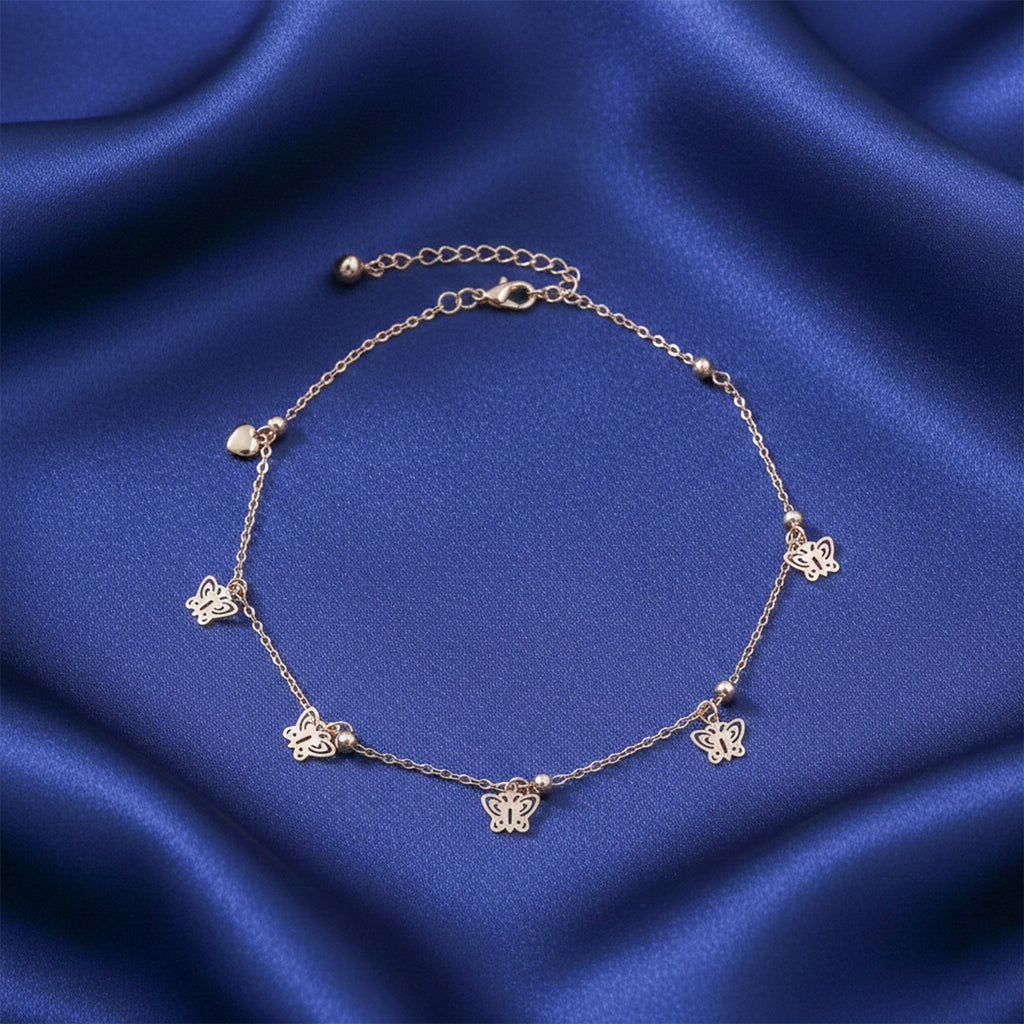 Rose Gold Butterfly Charm Anklet GWA -17