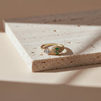 Golden Emerald Snake Open Ring GWR -79