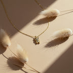 Golden Teddy Bear Pendant Necklace with Crystal Detailing GWN -80