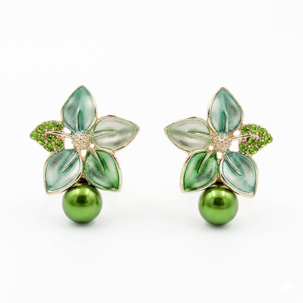 Enamel Pearl Earrings GWE -184