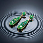 Green Stone Floral Earrings GWE -247