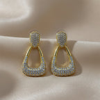 Gold Tone Crystal Earrings GWE -135
