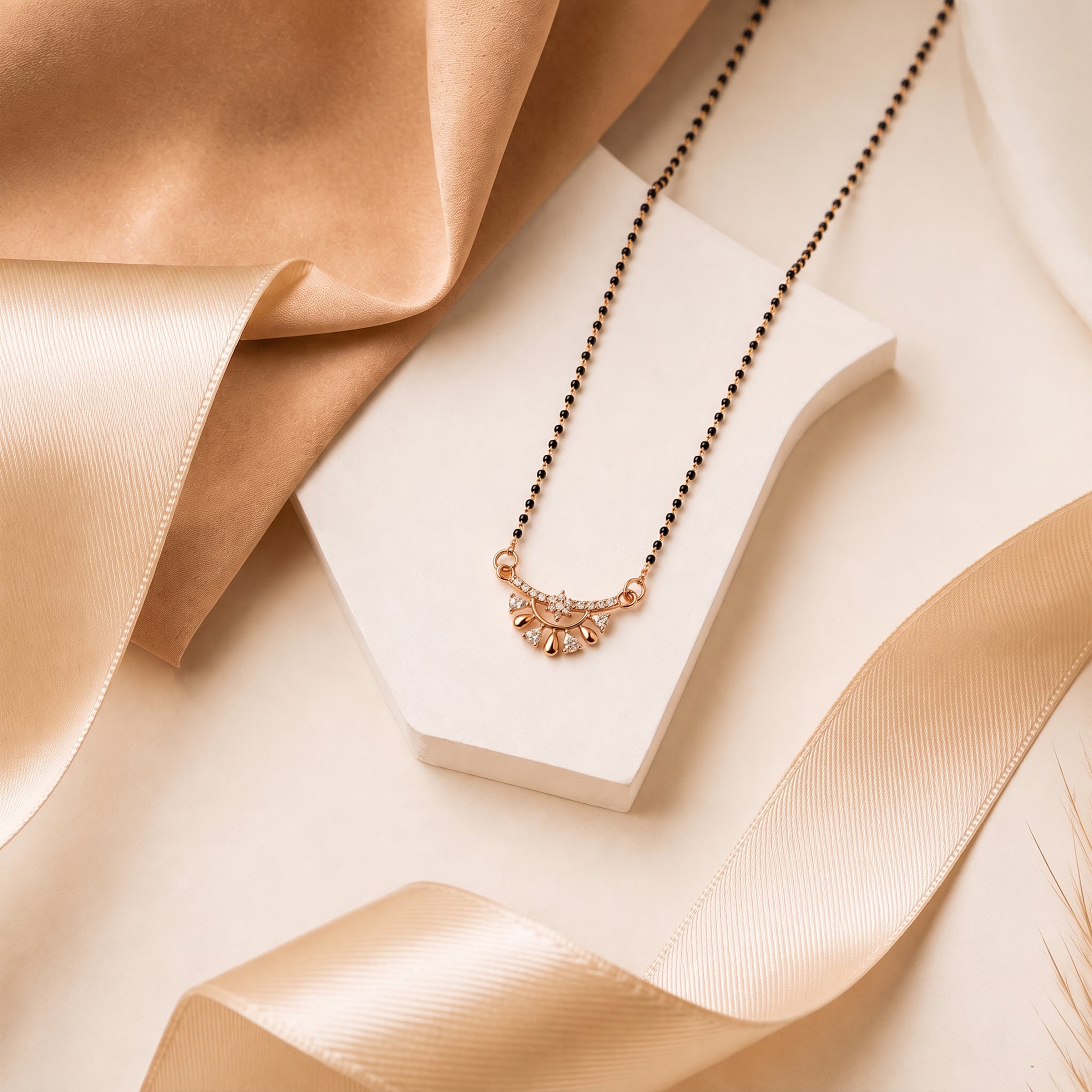 Rose Gold Floral Drop Mangalsutra GM -57