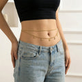 Gold Rose Charm Layered Belly Chain GCB -2