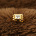 Men’s Gold-Tone Clear Stone Ring GMR -23