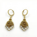Gold Rose Drop Earrings GWE -141