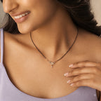 Rose Gold Floral Drop Mangalsutra GM -55