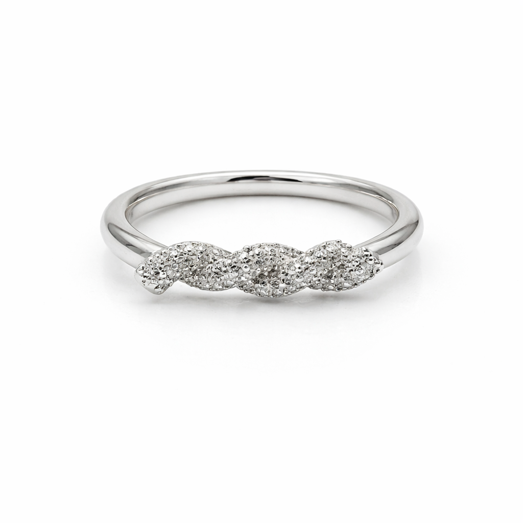 Silver Wave Sparkle Ring GWR -21