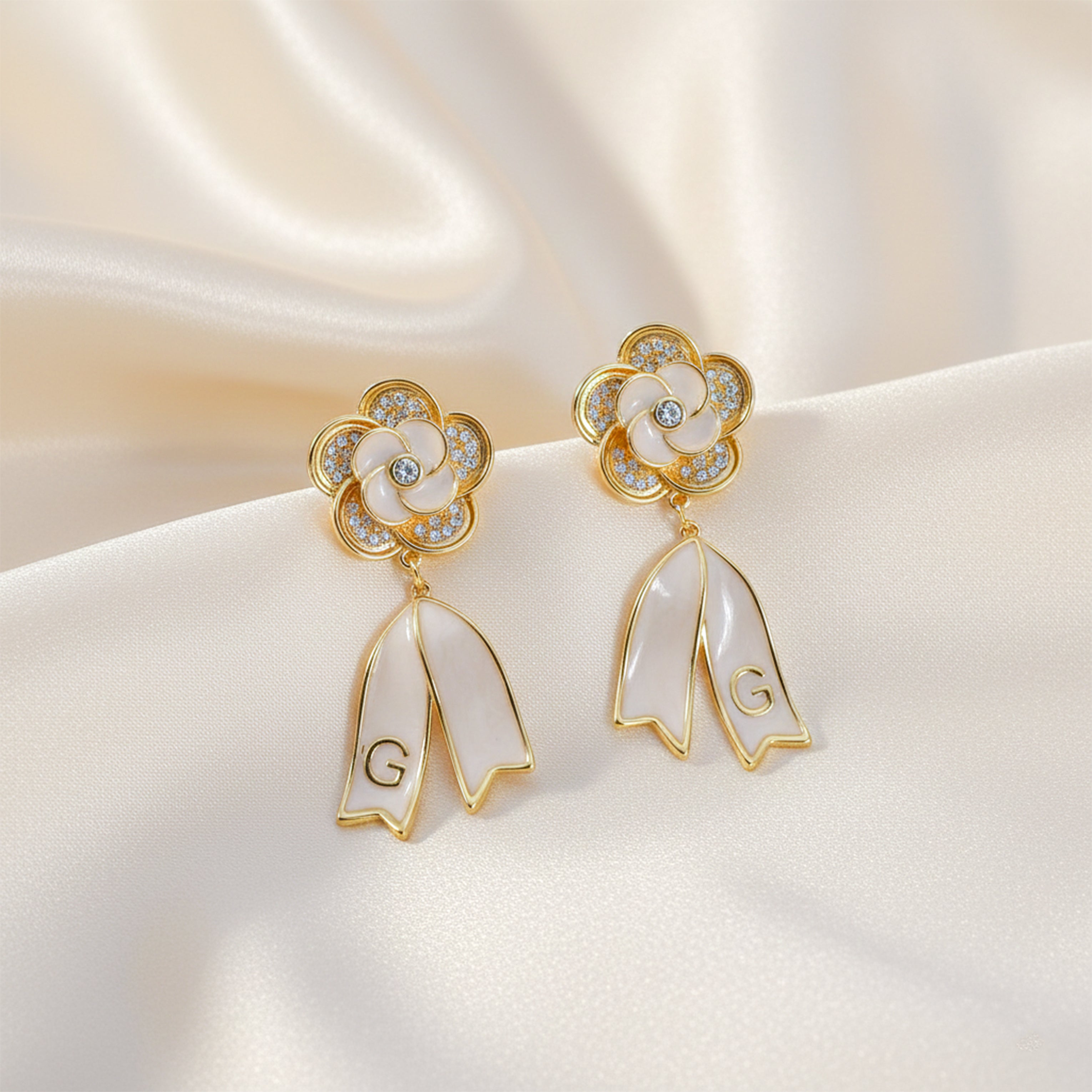 Pearl & Crystal Drop Earrings GWE -59