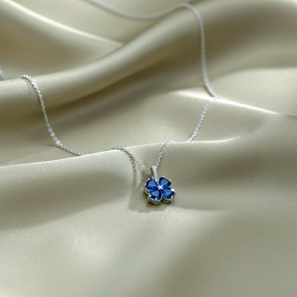 Blue Butterfly Crystal Necklace GWN -162