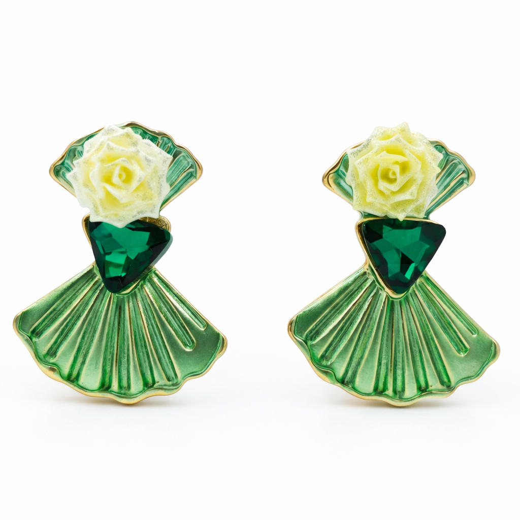 Floral Enamel Earrings GWE -186
