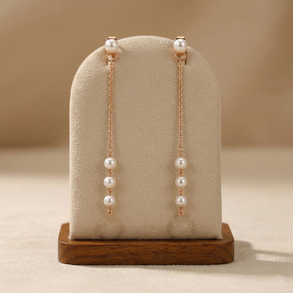 Pearl Chain Drop Earrings GWE -96