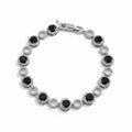 Silver Black Circle Bracelet GWB -139