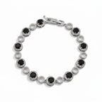 Silver Black Circle Bracelet GWB -139